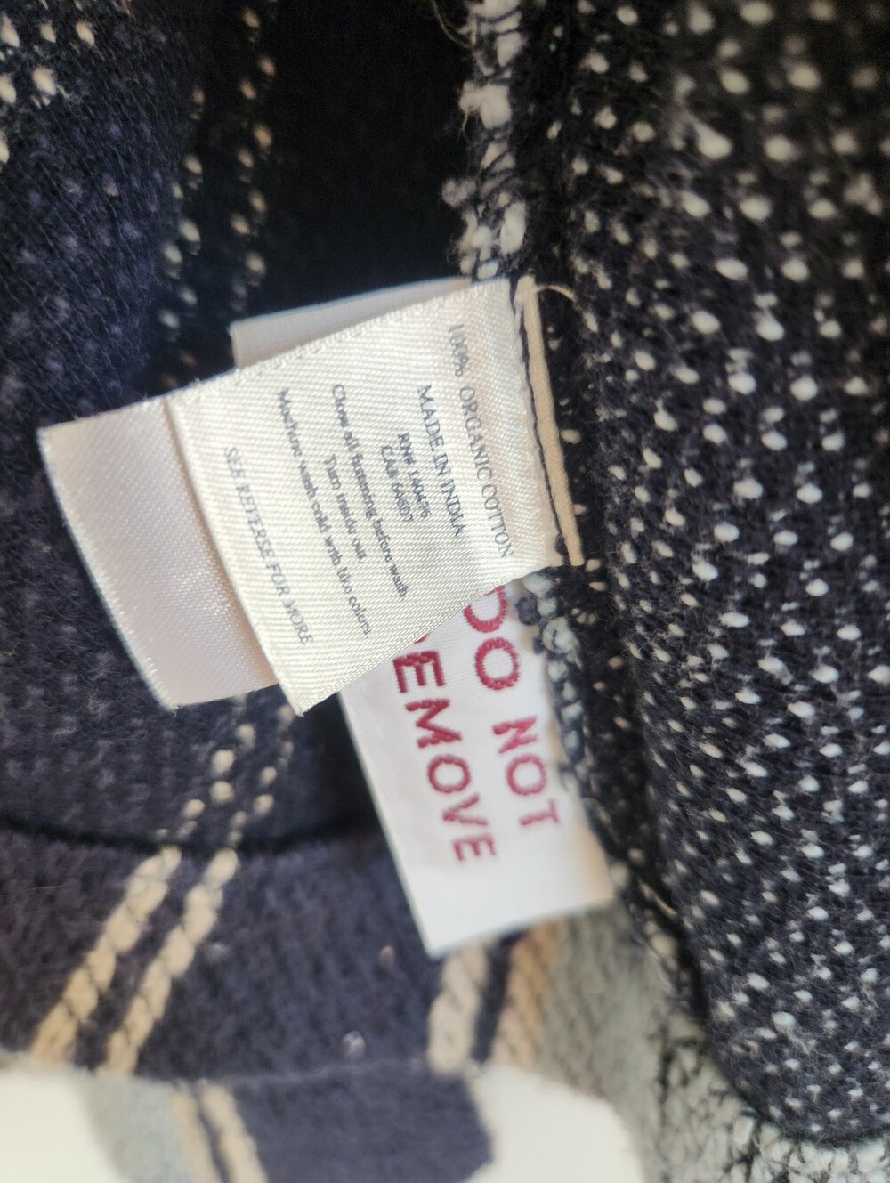 Faherty Organic Cotton Striped Cardigan Sweater Blue Medium - Picture 5 of 5